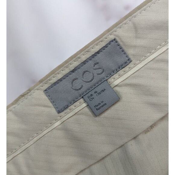 COS Pant Womens 30 Slack Wool Beige Crop Trouser High Rise Straight EUR 46 - Picture 3 of 11